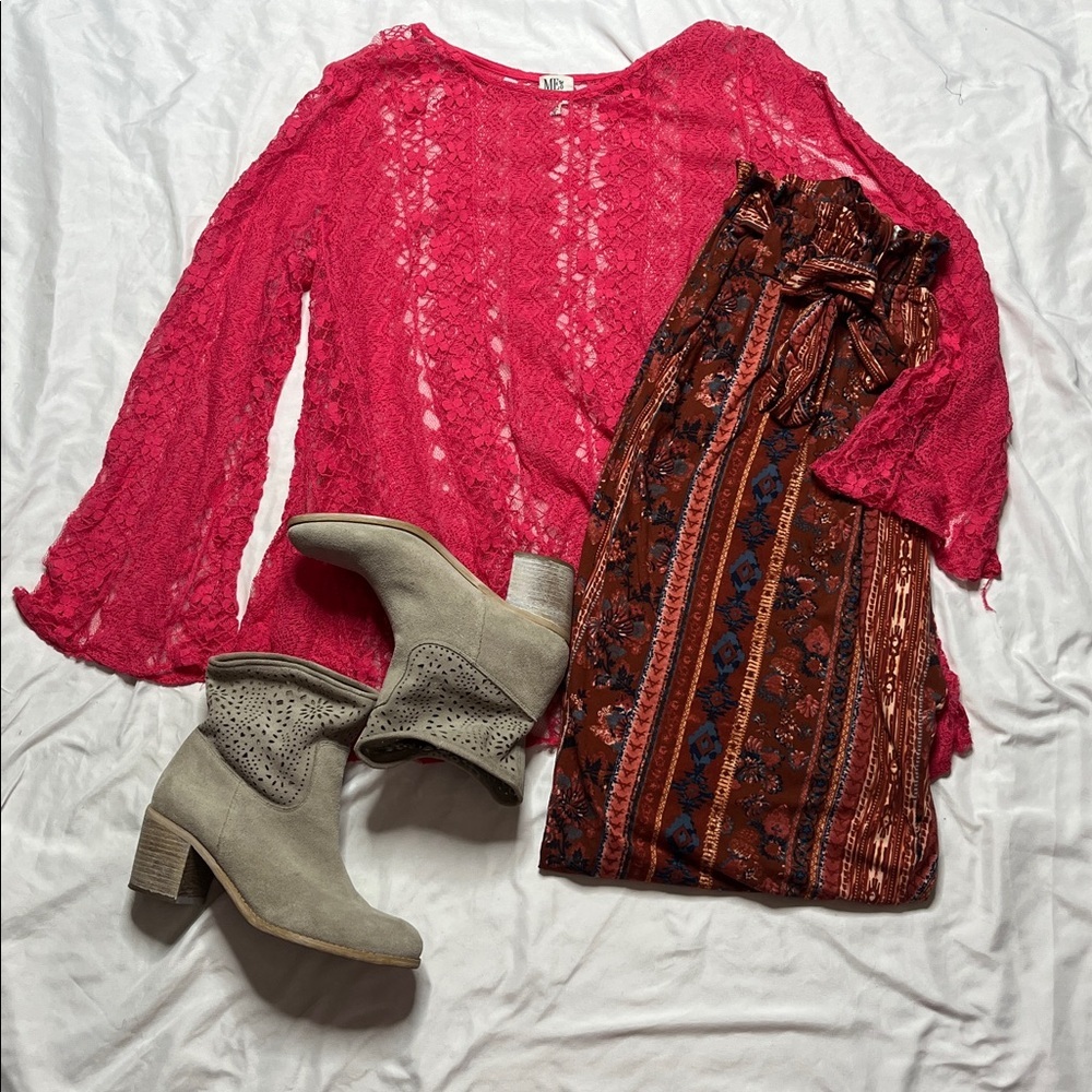 Bohemian Rust Printed Drawstring Joggers - Picture 7 of 7